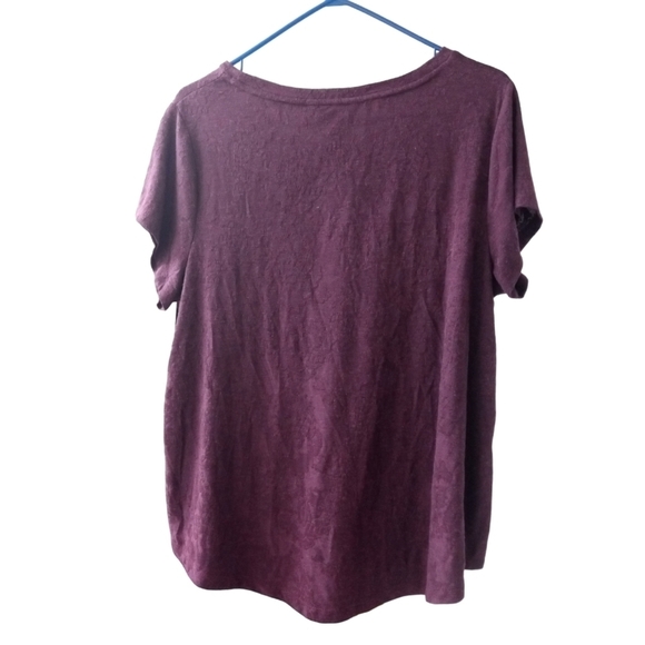 Geo Floral Embossed Top Simply Vera Wang Lightweight Short Slve.Office Casual 0X - Picture 6 of 8